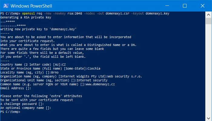 OpenSSL - genereren van certificaat